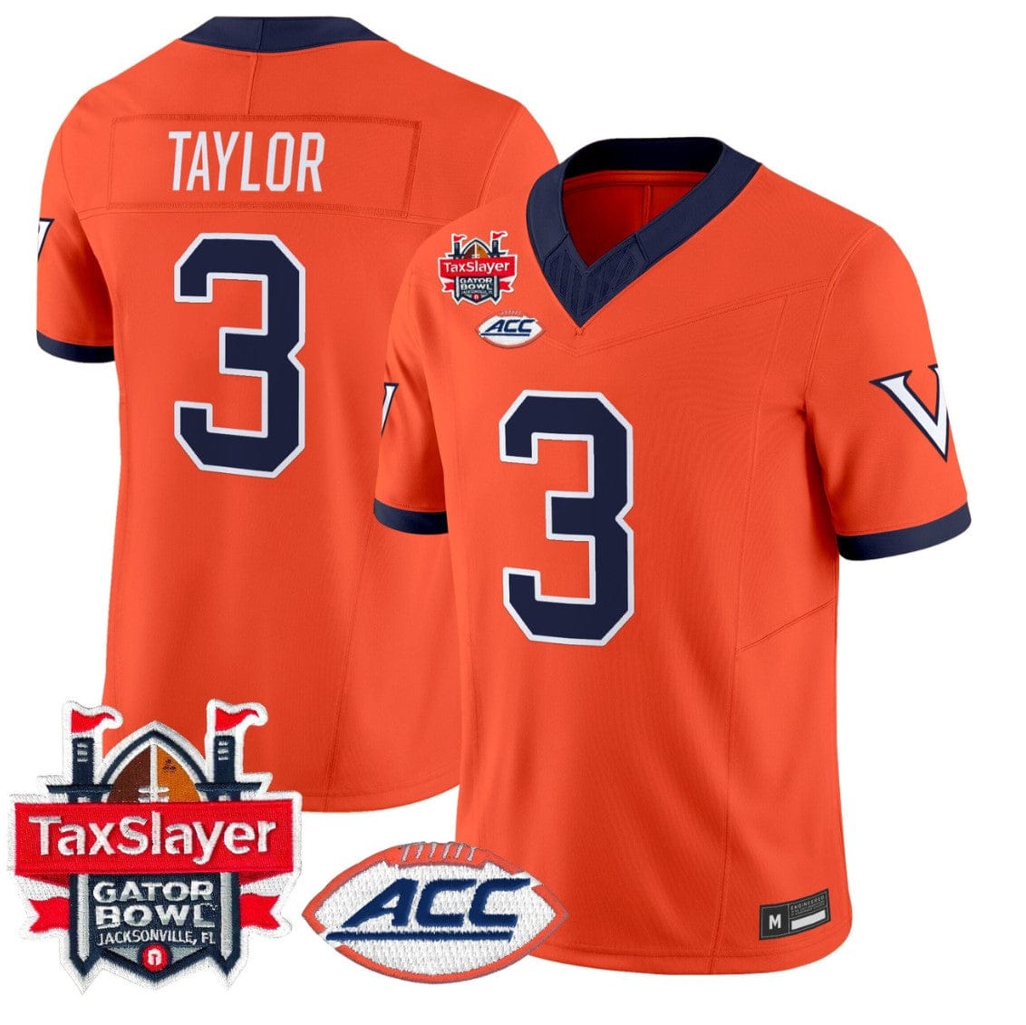 J'Mari Taylor Jersey #3 Virginia Cavaliers 1995 Throwbacks Gator Bowl Stitched - Image 3