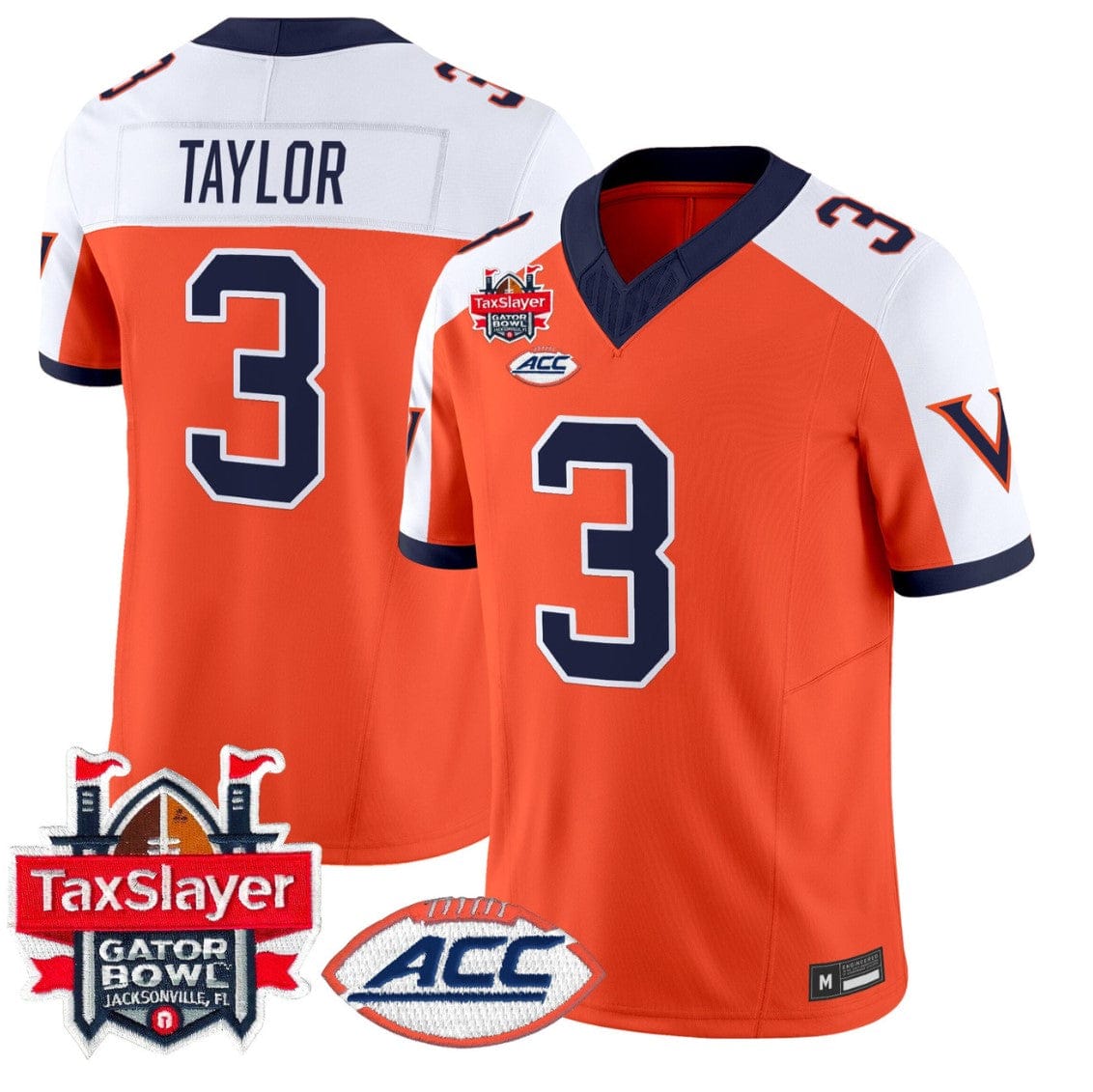 Alternative view of J'Mari Taylor Jersey #3 Virginia Cavaliers 1995 Throwbacks Gator Bowl Stitched
