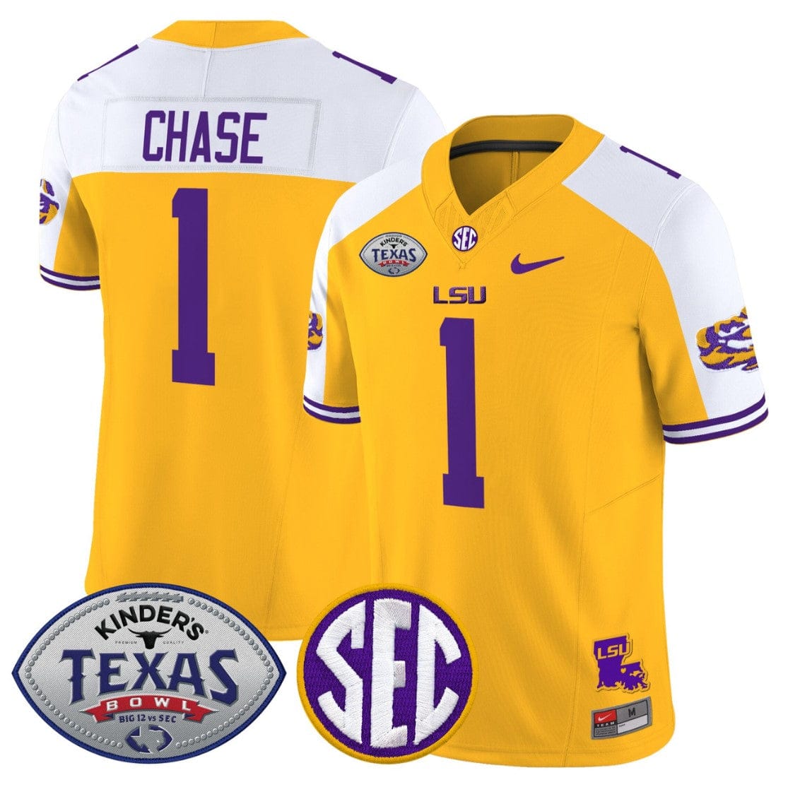 Ja'Marr Chase Jersey #1 LSU Tigers 2025 Texas Bowl Limited Stitched