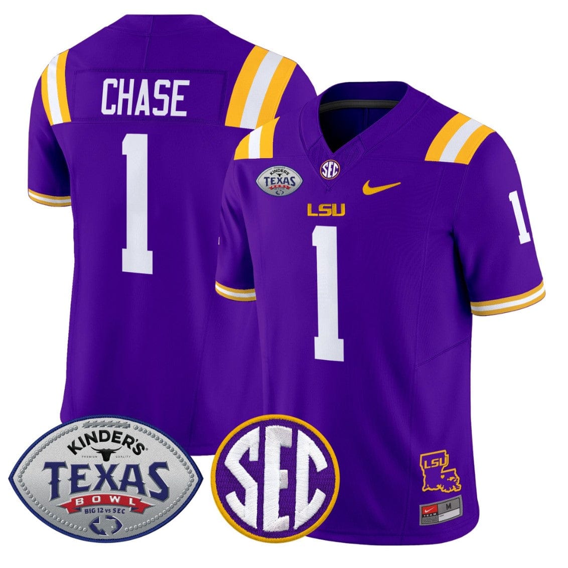 Ja'Marr Chase Jersey #1 LSU Tigers 2025 Texas Bowl Limited Stitched - Image 4