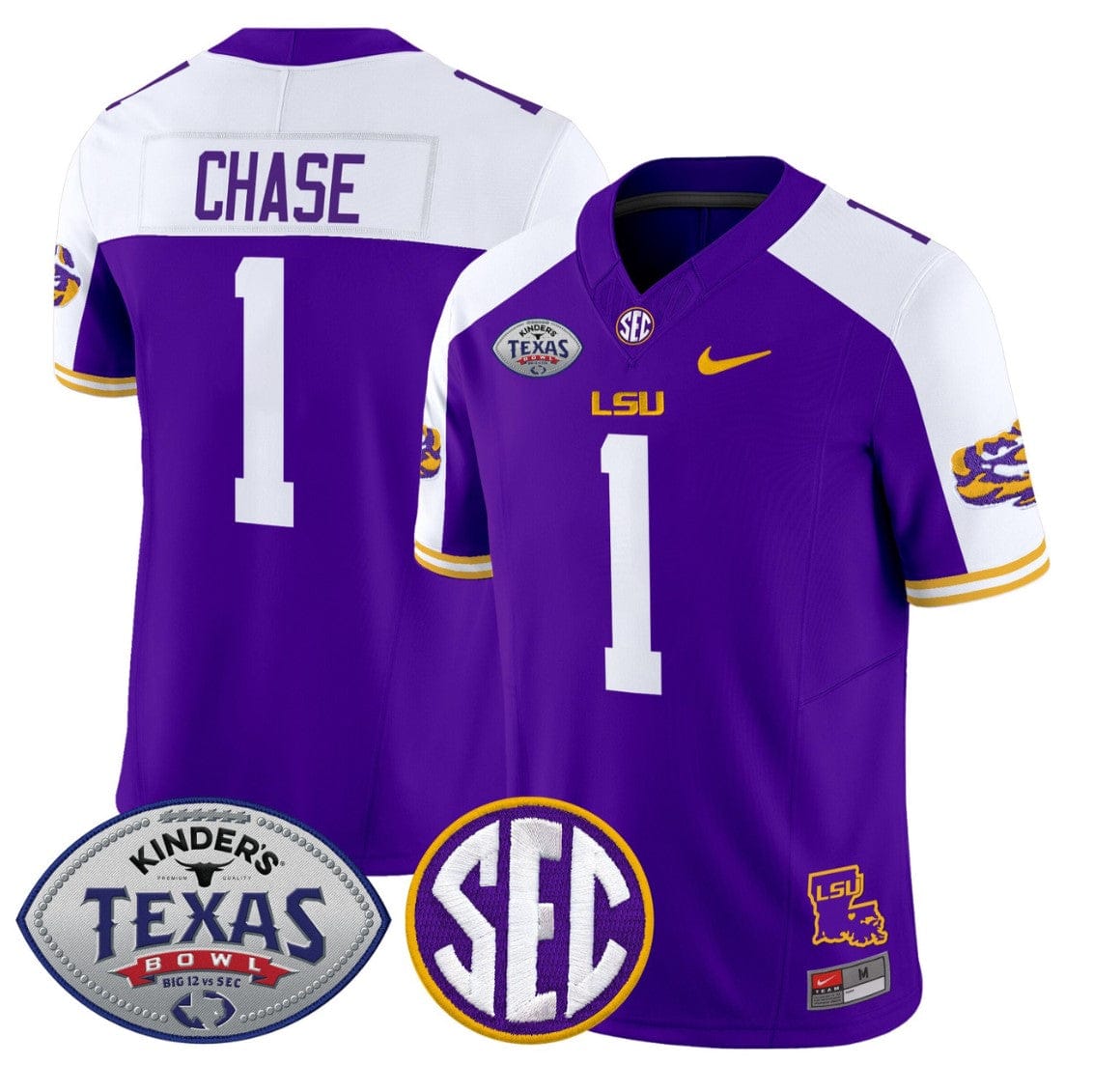 Ja'Marr Chase Jersey #1 LSU Tigers 2025 Texas Bowl Limited Stitched - Image 3