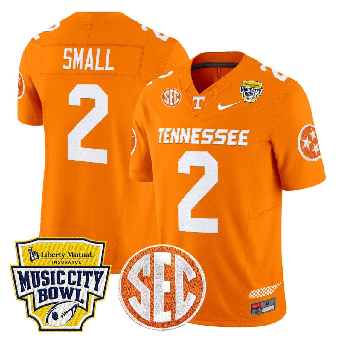 Jabari Small Jersey #2 Tennessee Vols 2025 Music City Bowl Stitched - Image 3
