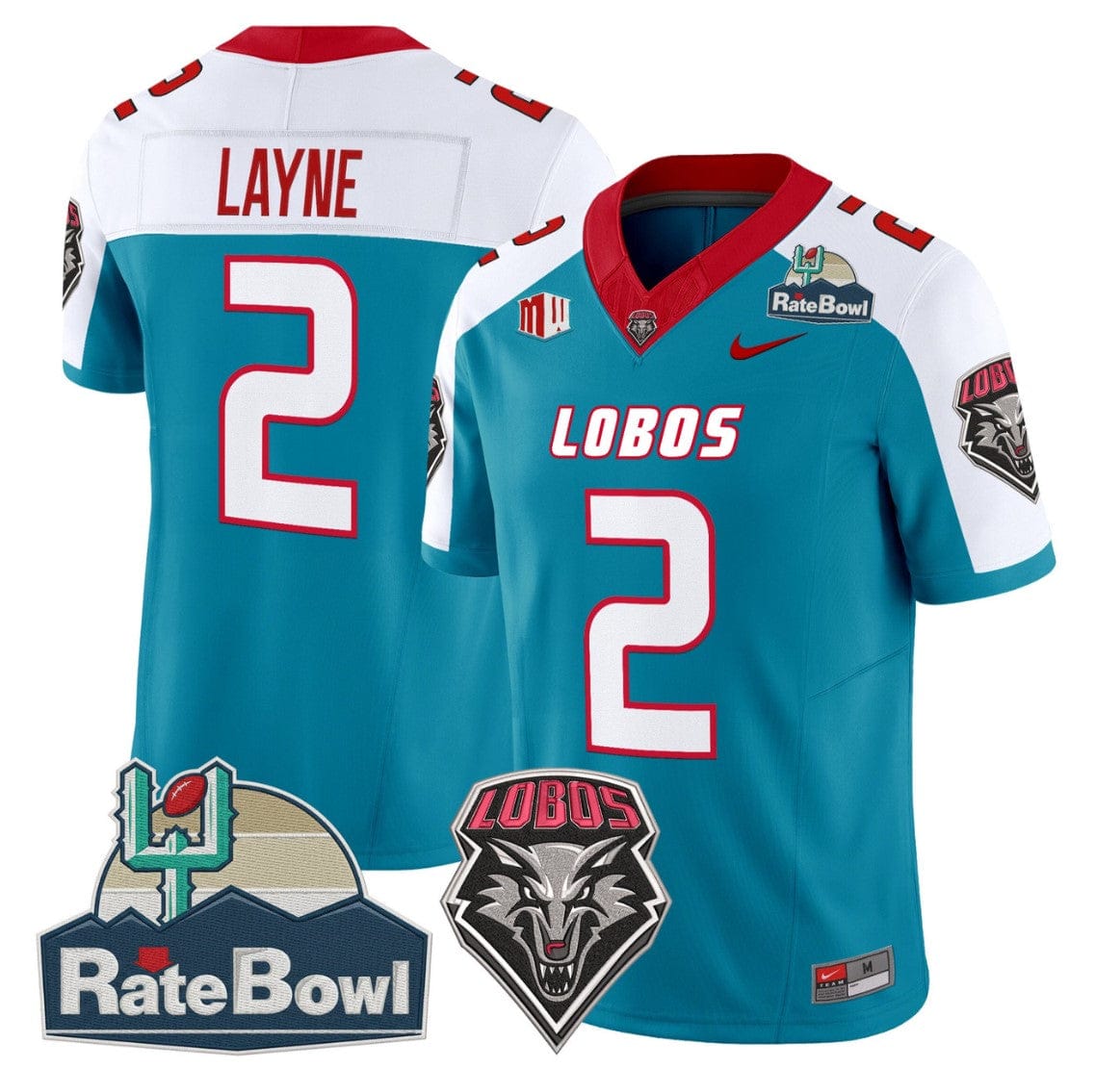Jack Layne Jersey #2 New Mexico Lobos 2025 Rate Bowl Stitched