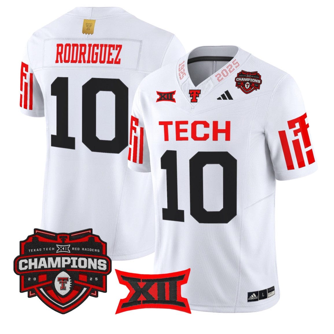 Jacob Rodriguez Jersey #10 Texas Tech 2025 Big 12 Champions Stitched - Image 3
