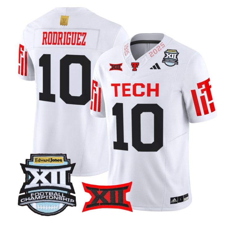 Jacob Rodriguez Jersey #10 Texas Tech Red Raiders 2025 Big 12 Championship - Image 3