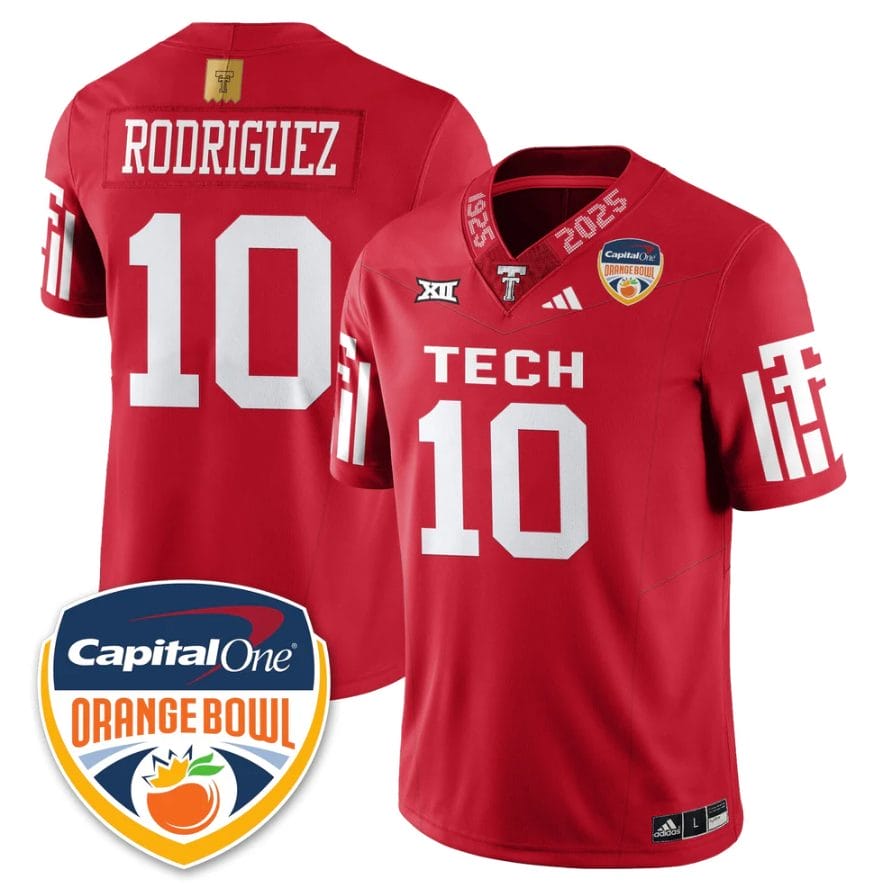 Alternative view of Jacob Rodriguez Jersey #10 Texas Tech Red Raiders Orange Bowl Stitched