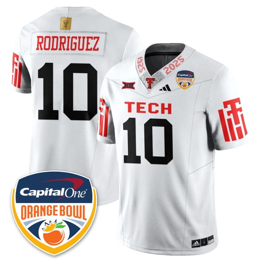 Jacob Rodriguez Jersey #10 Texas Tech Red Raiders Orange Bowl Stitched - Image 3