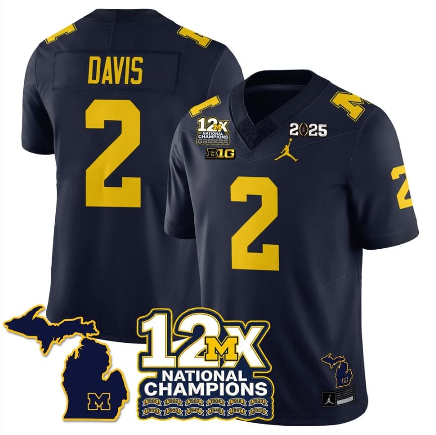 Jadyn Davis Jersey #2 Michigan Wolverines 12x-Time National Champions - Image 4