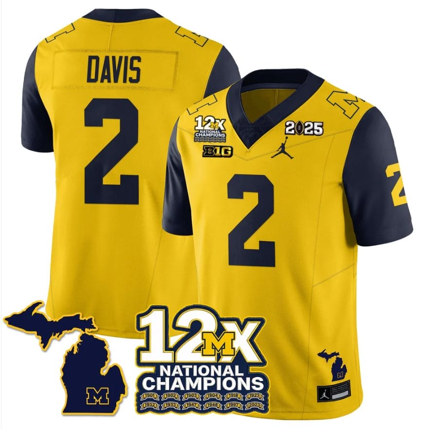 Jadyn Davis Jersey #2 Michigan Wolverines 12x-Time National Champions - Image 3