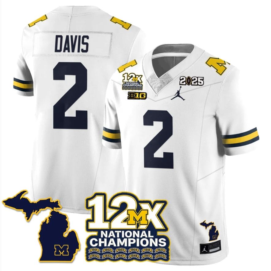 Jadyn Davis Jersey #2 Michigan Wolverines 12x-Time National Champions - Image 5