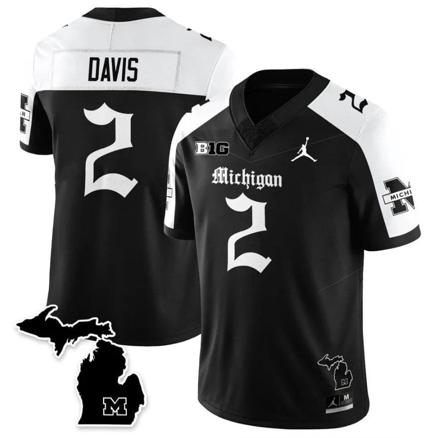 Jadyn Davis Jersey #2 Michigan Wolverines Gothic Vapor Limited Stitched