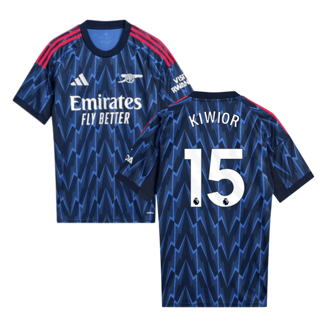 Jakub Kiwior #15 Arsenal 2025-26 Away Men Jersey – Blue
