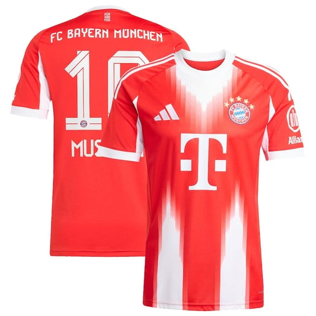 Jamal Musiala #10 Bayern Munich 2025-26 Home Men Jersey – Red