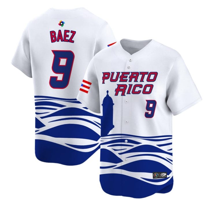 Javier Baez Jersey #9 Puerto Rico Baseball Classic 2026 Roster Stitched - Image 3