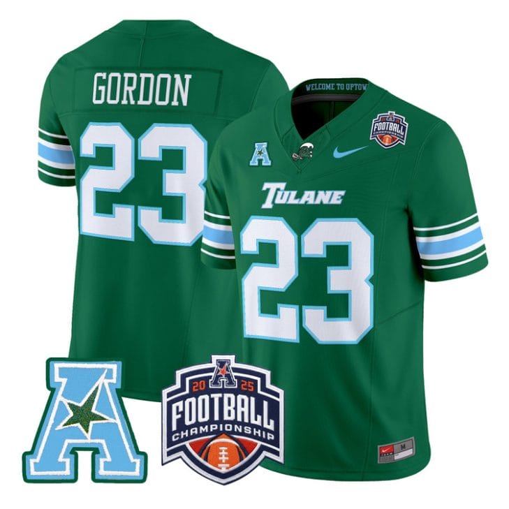Javin Gordon Jersey #23 Tulane Green Wave 2025 AAC Championship Stitched - Image 4