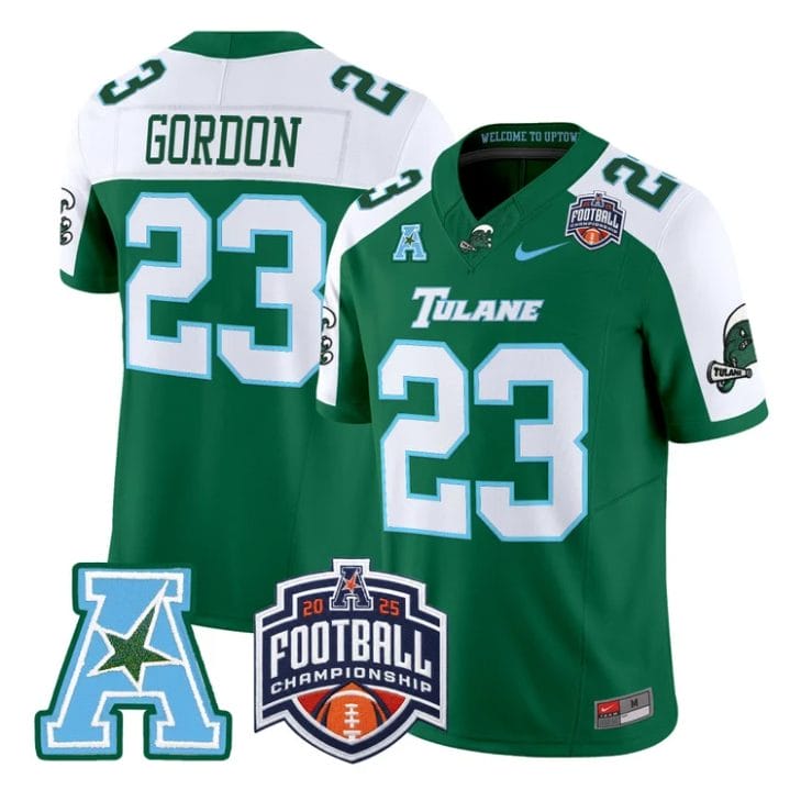 Javin Gordon Jersey #23 Tulane Green Wave 2025 AAC Championship Stitched - Image 3