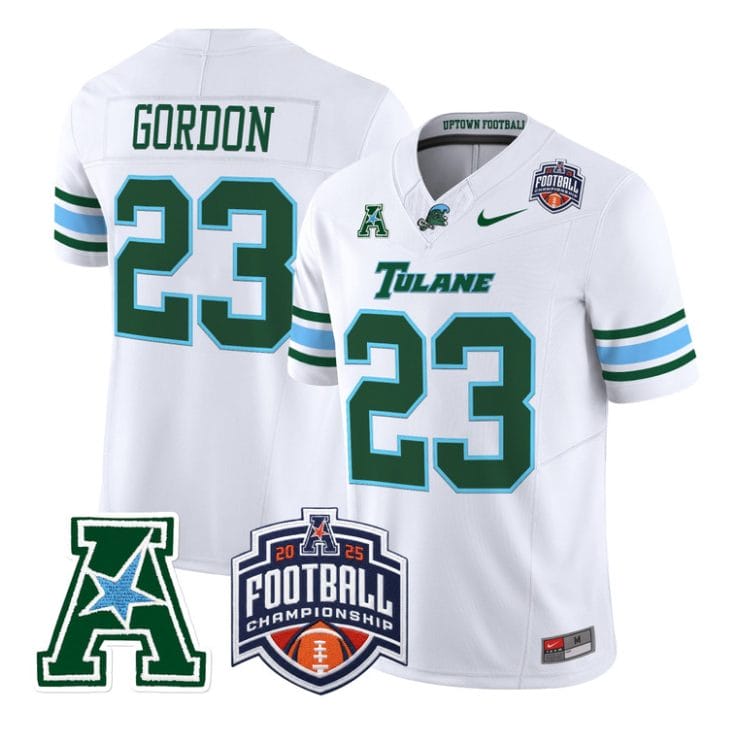Javin Gordon Jersey #23 Tulane Green Wave 2025 AAC Championship Stitched - Image 5