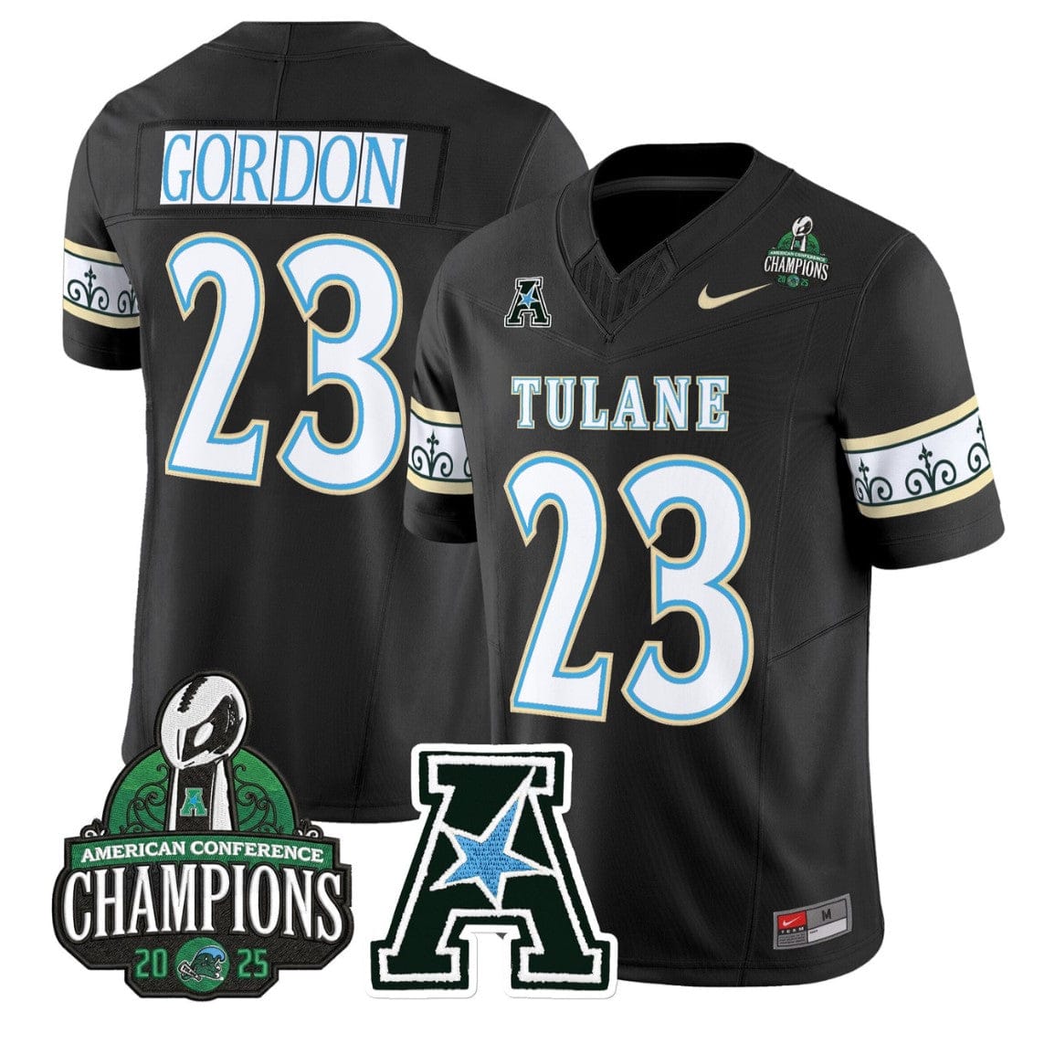 Javin Gordon Jersey #23 Tulane Green Wave City Edition 2025 AAC Champions
