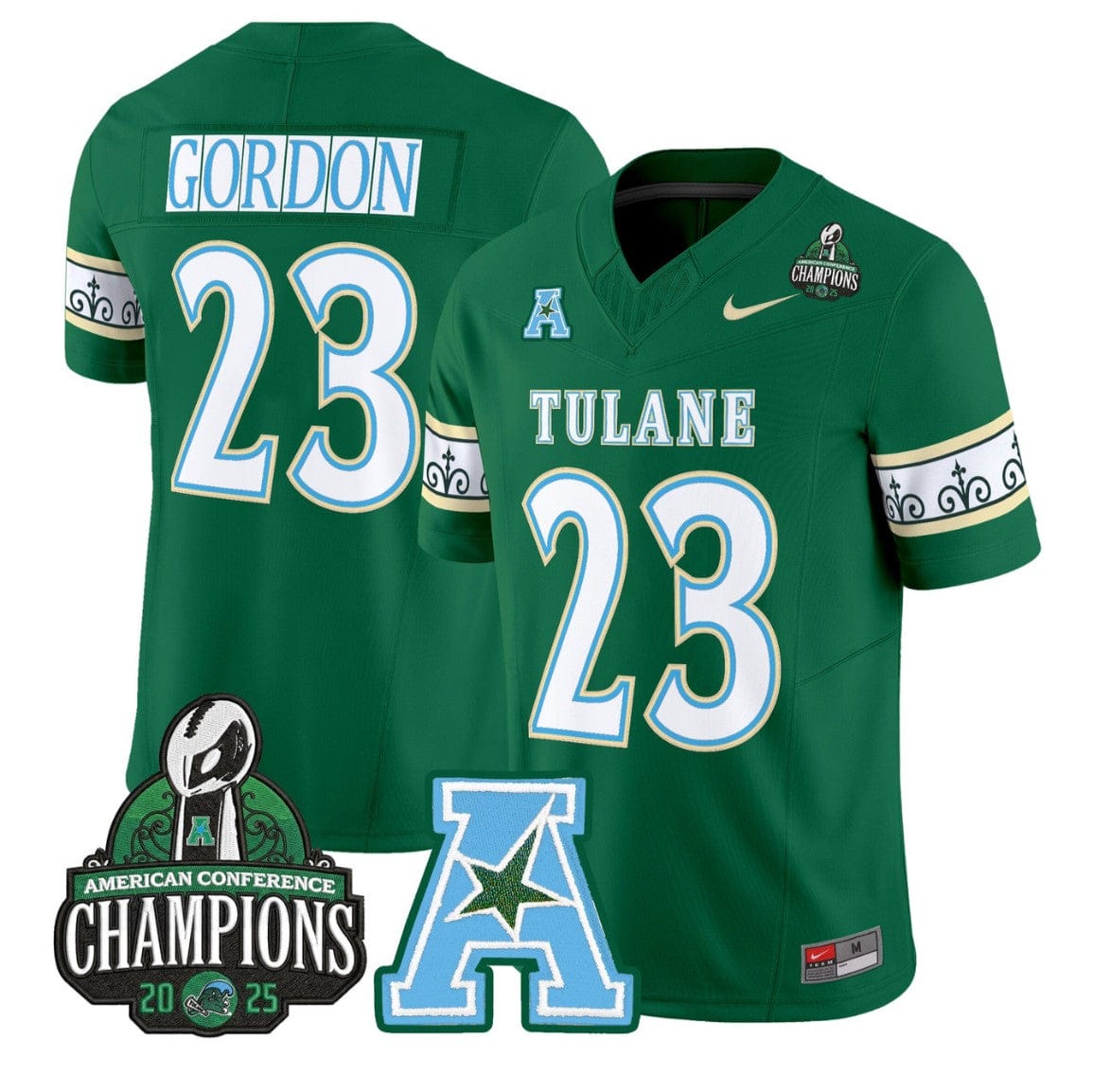 Javin Gordon Jersey #23 Tulane Green Wave City Edition 2025 AAC Champions - Image 3