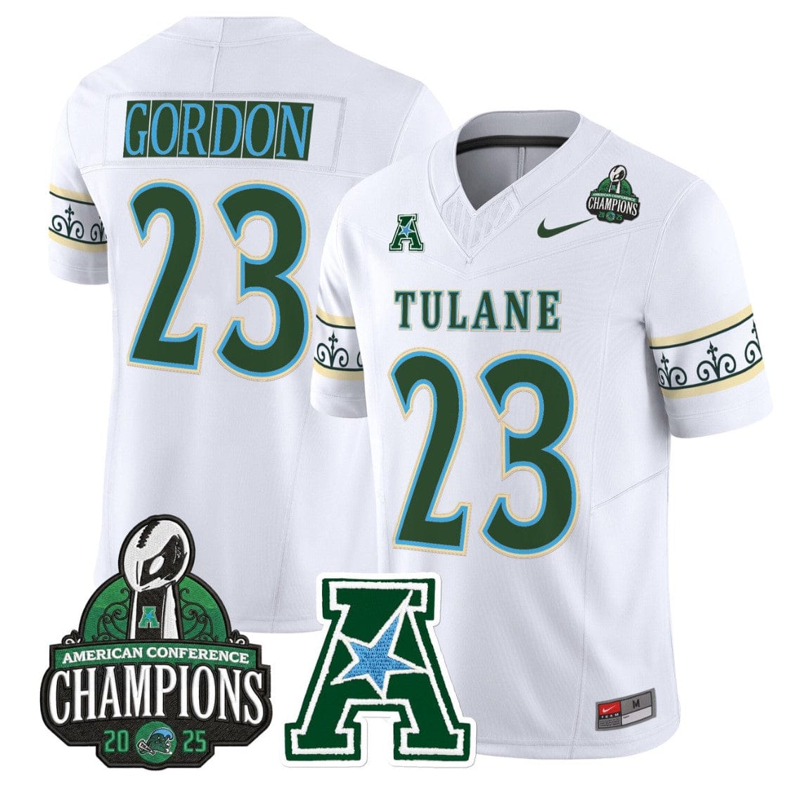 Javin Gordon Jersey #23 Tulane Green Wave City Edition 2025 AAC Champions - Image 4