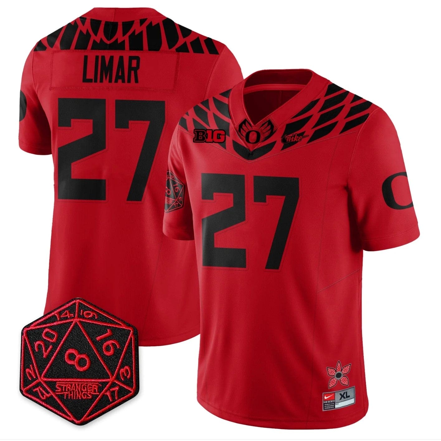 Jayden Limar Jersey #27 Oregon Ducks Shoe Duck Stranger Things Vapor Stitched - Image 3