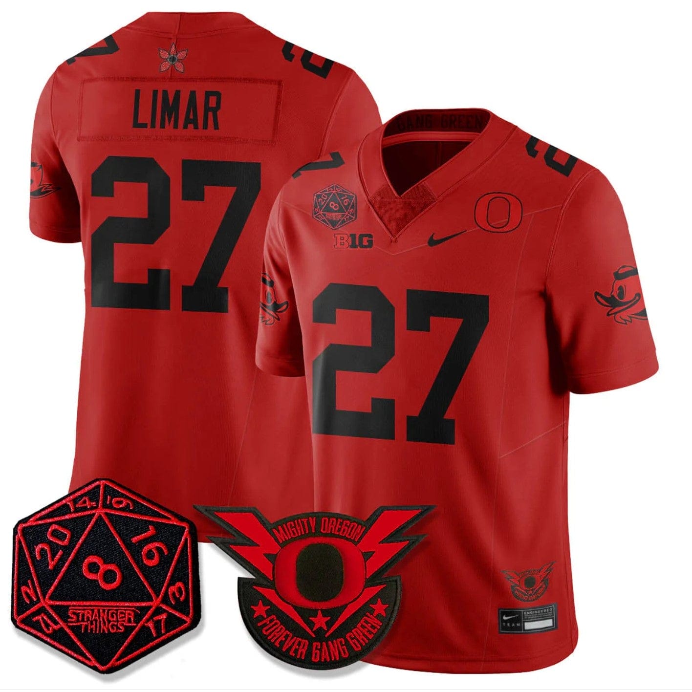 Jayden Limar Jersey #27 Oregon Ducks Stranger Things Vapor Limited Stitched - Image 3