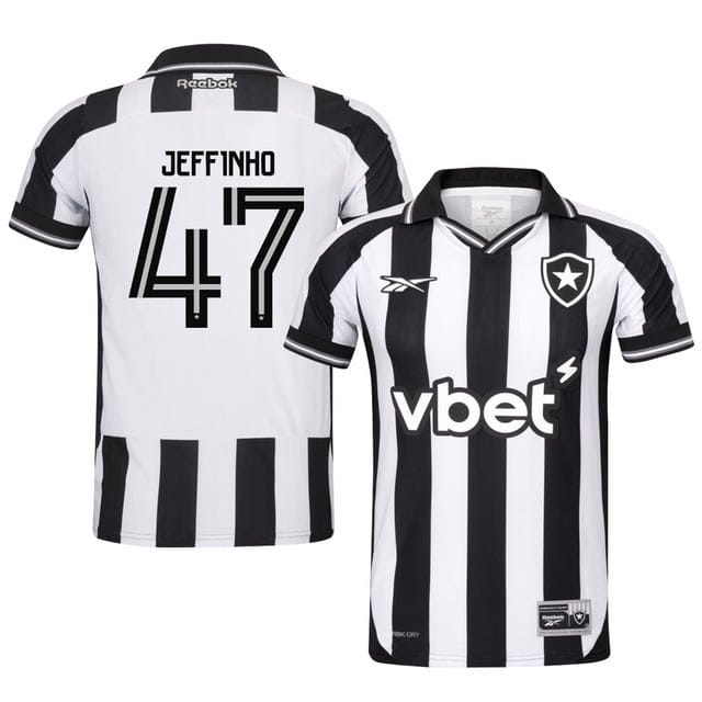 Jeffinho #47 Botafogo 2025-26 Home Jersey – Black White
