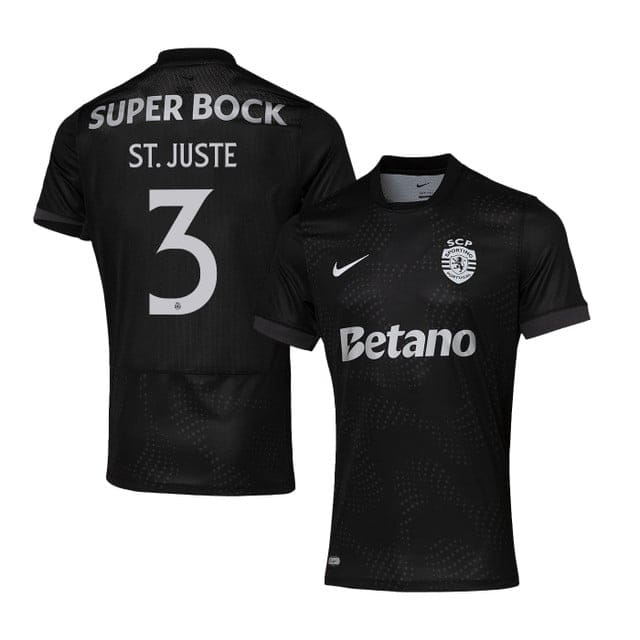 Jeremiah St. Juste 3 Sporting CP 2025-26 Away Match Jersey – Black