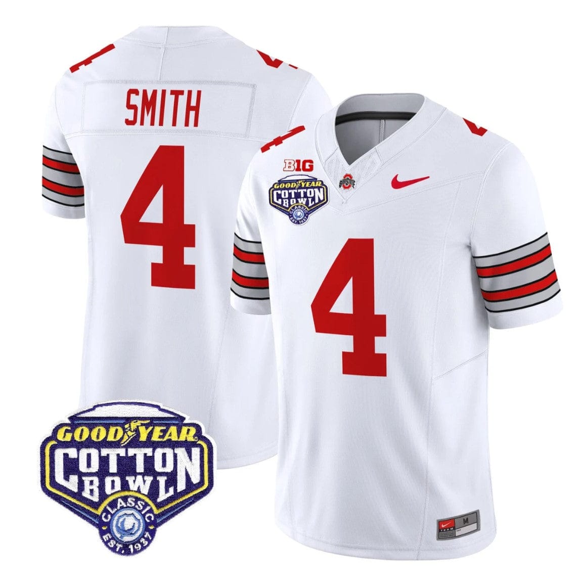 Jeremiah Smith Jersey #4 Ohio State Heritage Stripe 2025 Cotton Bowl Stitched - Image 4