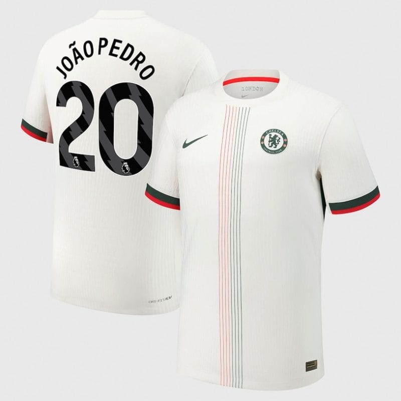 João Pedro 20 Chelsea 2025-26 Away Jersey – White