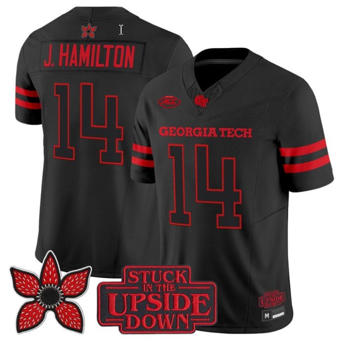 Joe Hamilton Jersey #14 Georgia Tech Yellow Jackets Stranger Things Stitched