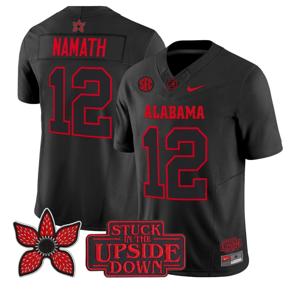 Joe Namath Jersey #12 Alabama Crimson Tide Stranger Things Edition Stitched
