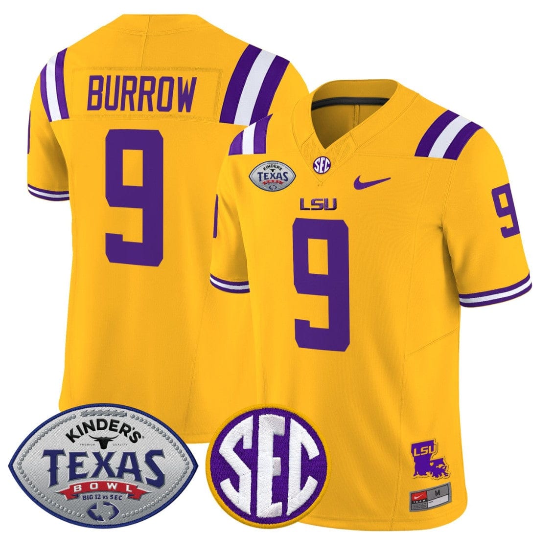 Alternative view of Joe Burrow Jersey #9 LSU Tigers 2025 Texas Bowl Limited Stitched