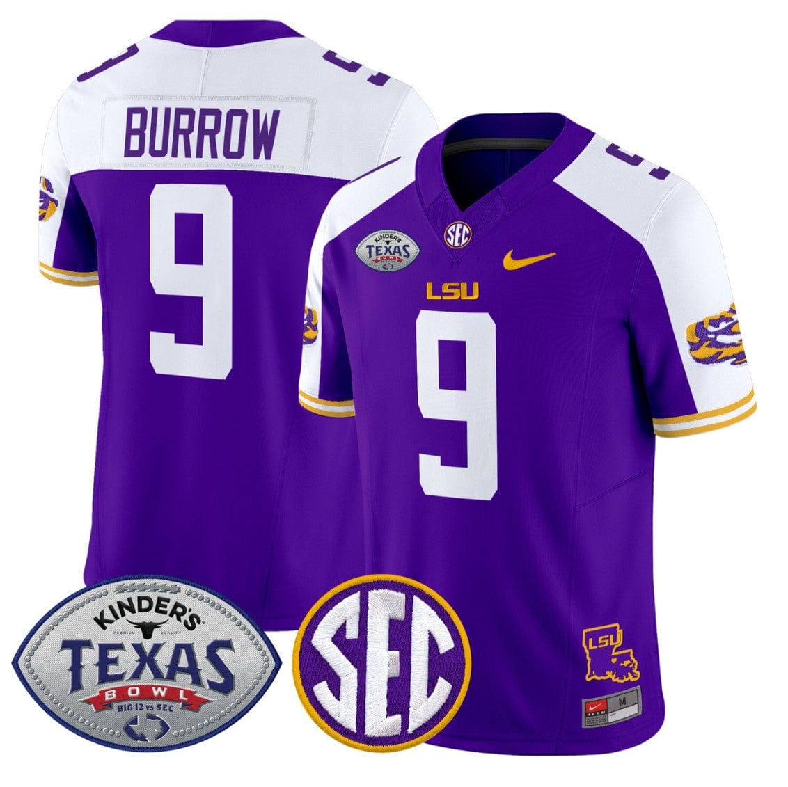 Joe Burrow Jersey #9 LSU Tigers 2025 Texas Bowl Limited Stitched - Image 3