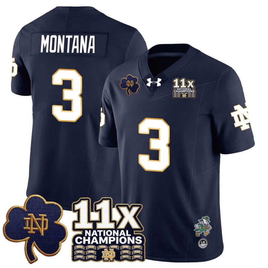 Joe Montana Jersey #3 Notre Dame 11x-Time National Champions Stitched - Image 4