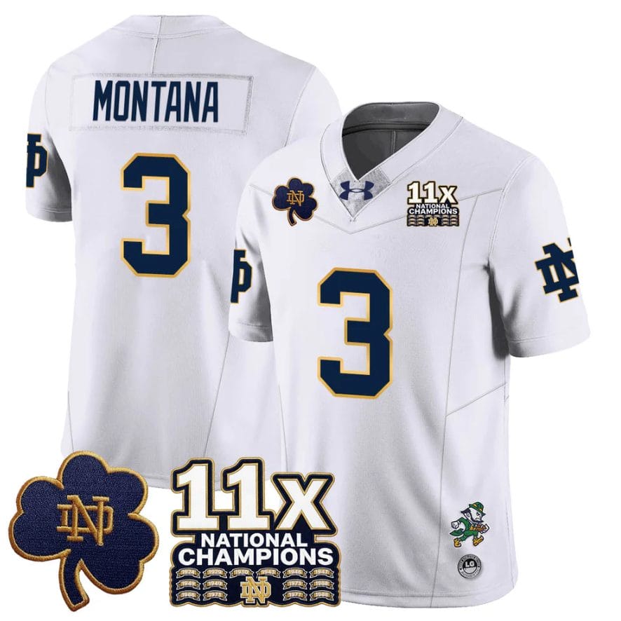 Joe Montana Jersey #3 Notre Dame 11x-Time National Champions Stitched - Image 5