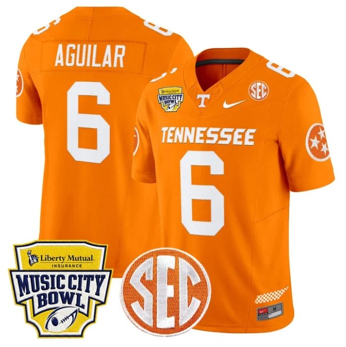 Joey Aguilar Jersey #6 Tennessee Vols 2025 Music City Bowl Stitched - Image 4