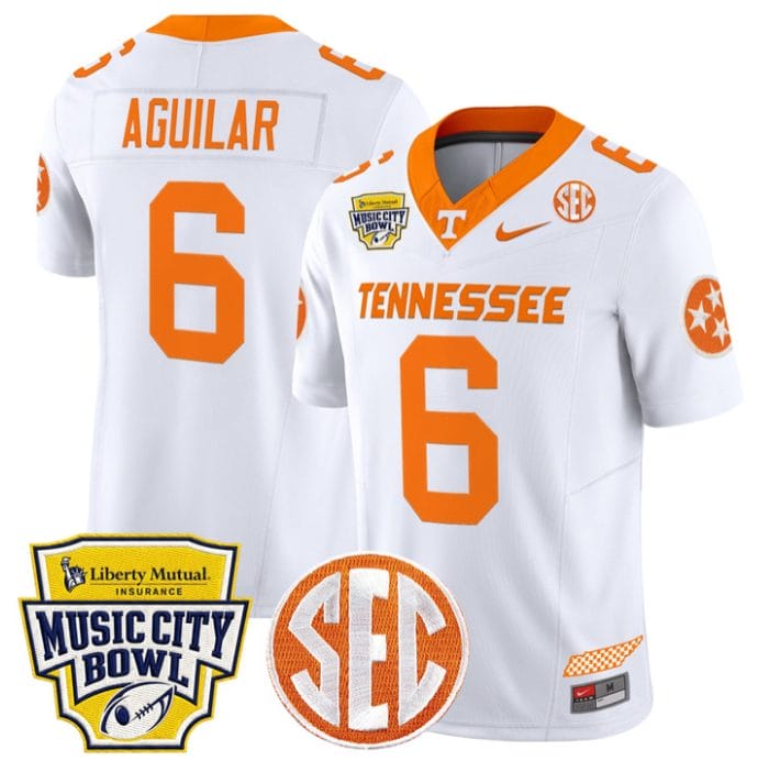 Joey Aguilar Jersey #6 Tennessee Vols 2025 Music City Bowl Stitched - Image 5