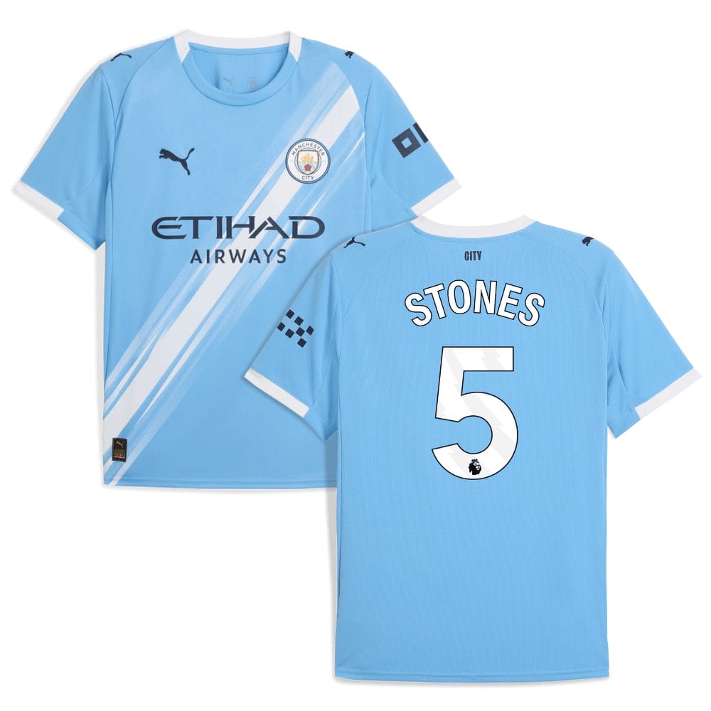 John Stone 5 Manchester City 2025-26 Home Men Jersey – Sky Blue