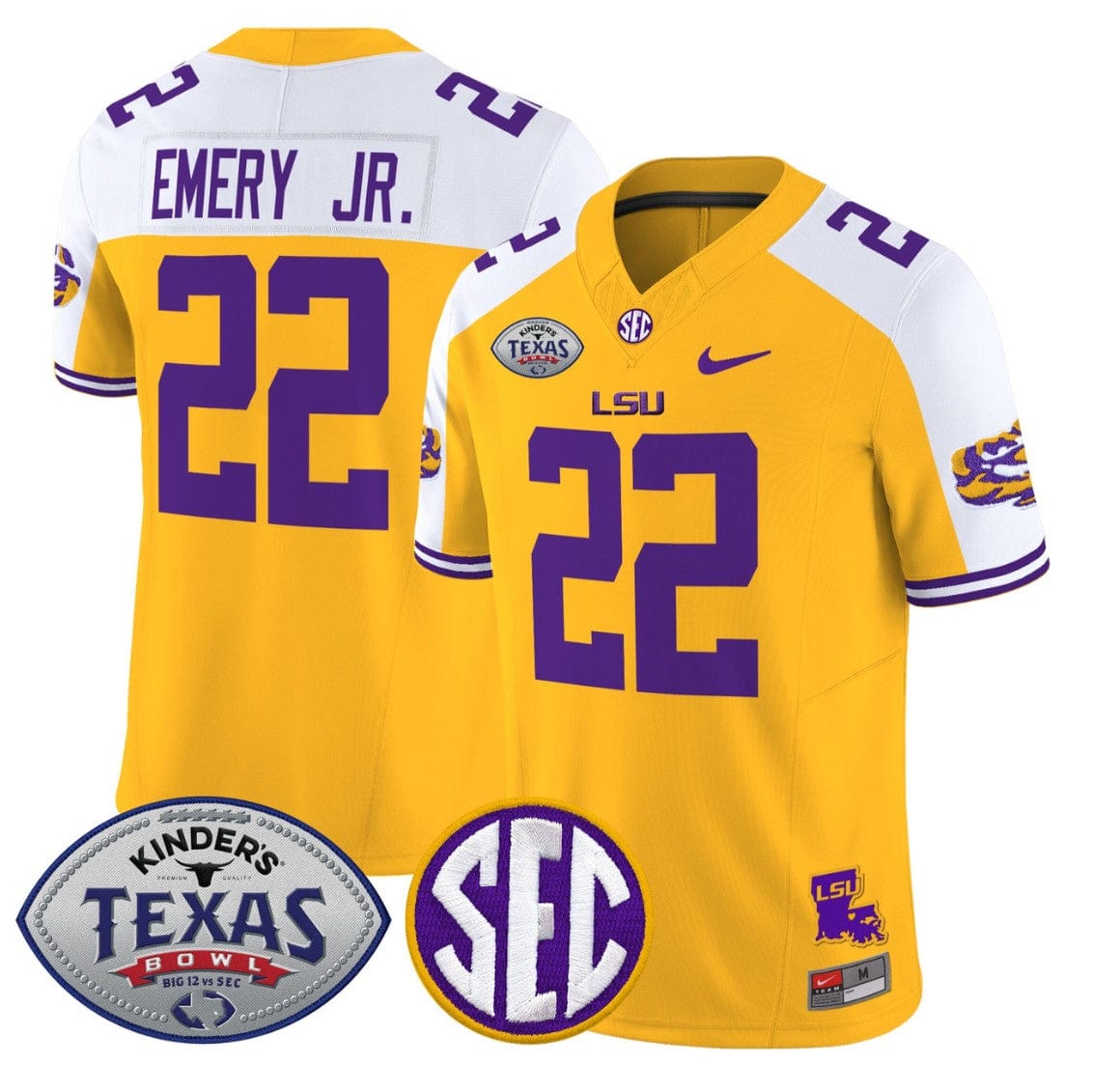 John Emery Jr Jersey #22 LSU Tigers 2025 Texas Bowl Limited Stitched