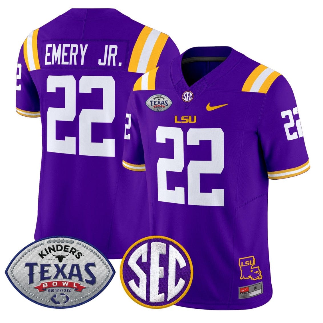 John Emery Jr Jersey #22 LSU Tigers 2025 Texas Bowl Limited Stitched - Image 4