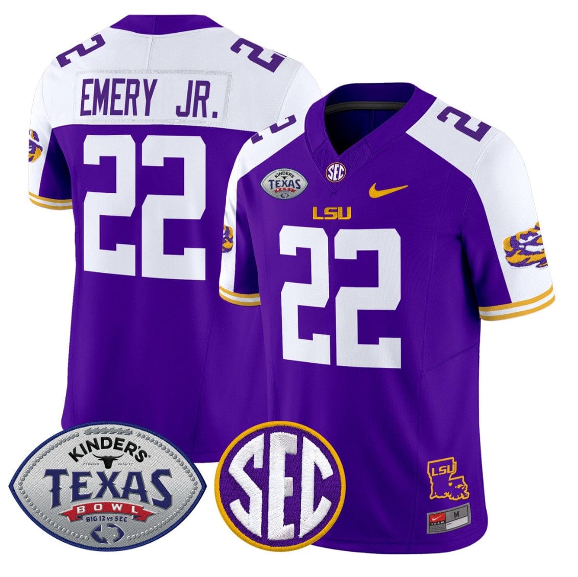 John Emery Jr Jersey #22 LSU Tigers 2025 Texas Bowl Limited Stitched - Image 3