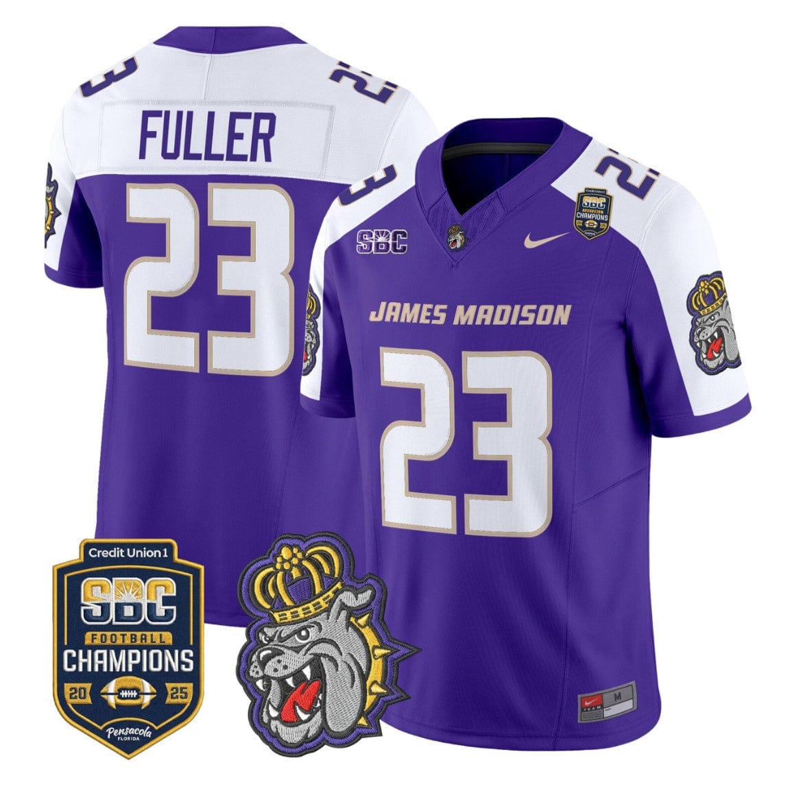Jordan Fuller Jersey #23 James Madison Dukes 2025 SBC Champions Stitched - Image 3