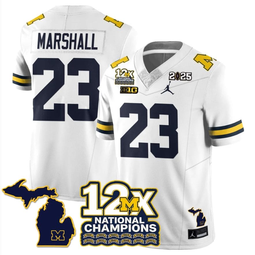 Jordan Marshall Jersey #23 Michigan Wolverines 12x-Time National Champions - Image 5