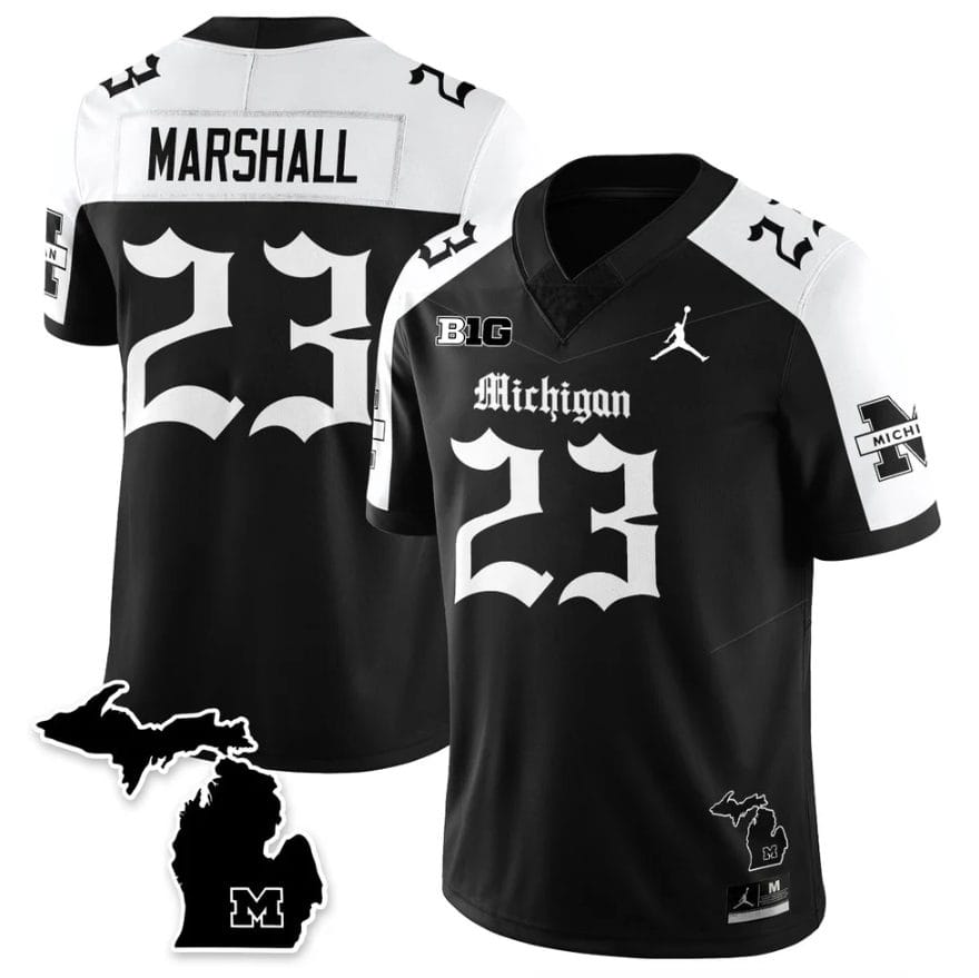 Jordan Marshall Jersey #23 Michigan Wolverines Gothic Vapor Stitched