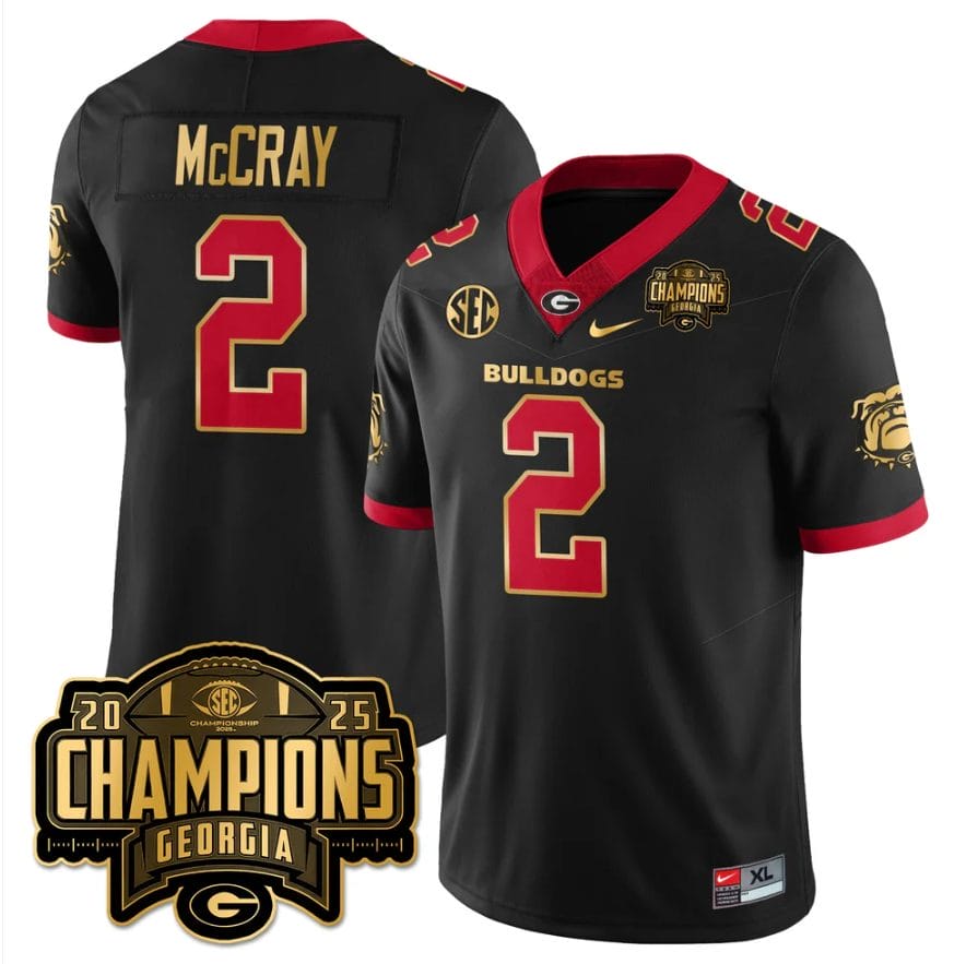 Alternative view of Josh McCray Jersey #2 Georgia Bulldogs SEC Champions Patch Stitched