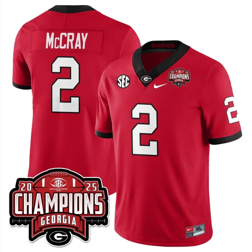 Josh McCray Jersey #2 Georgia Bulldogs SEC Champions Patch Stitched - Image 3