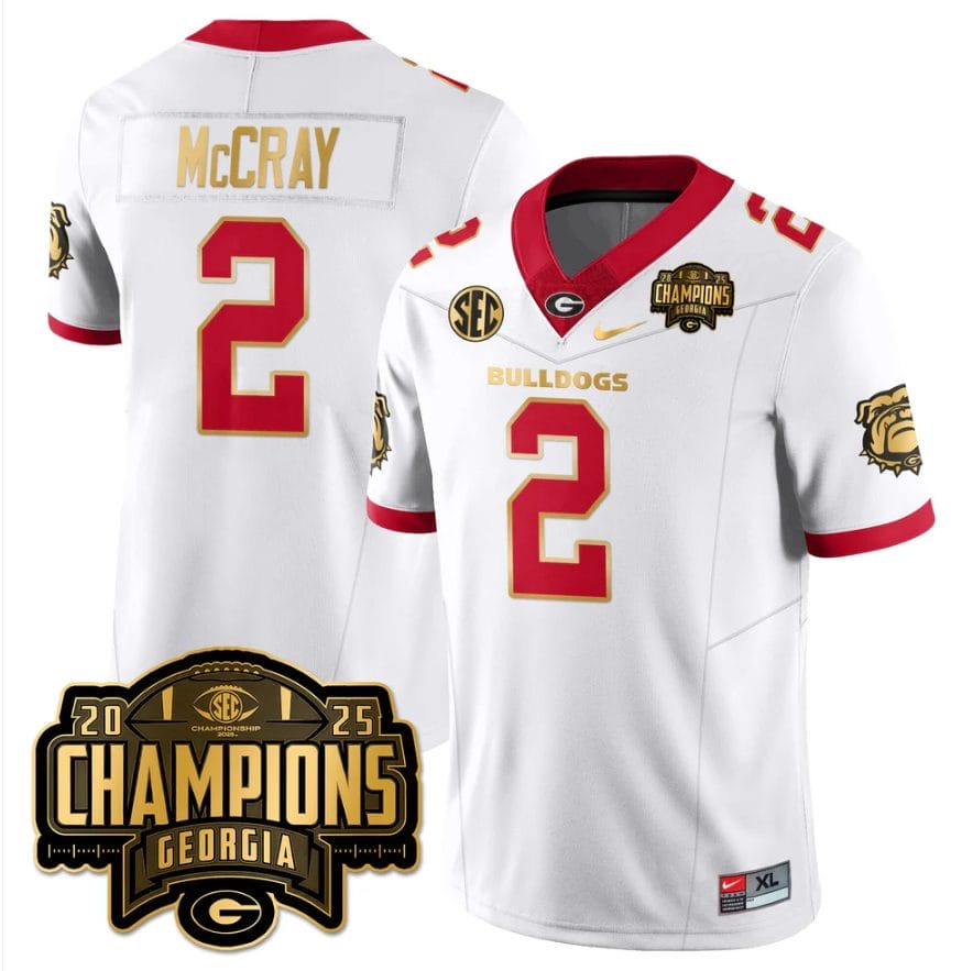 Josh McCray Jersey #2 Georgia Bulldogs SEC Champions Patch Stitched - Image 4