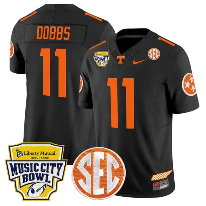Joshua Dobbs Jersey #11 Tennessee Vols 2025 Music City Bowl Stitched