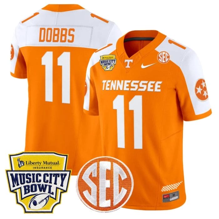 Joshua Dobbs Jersey #11 Tennessee Vols 2025 Music City Bowl Stitched - Image 3